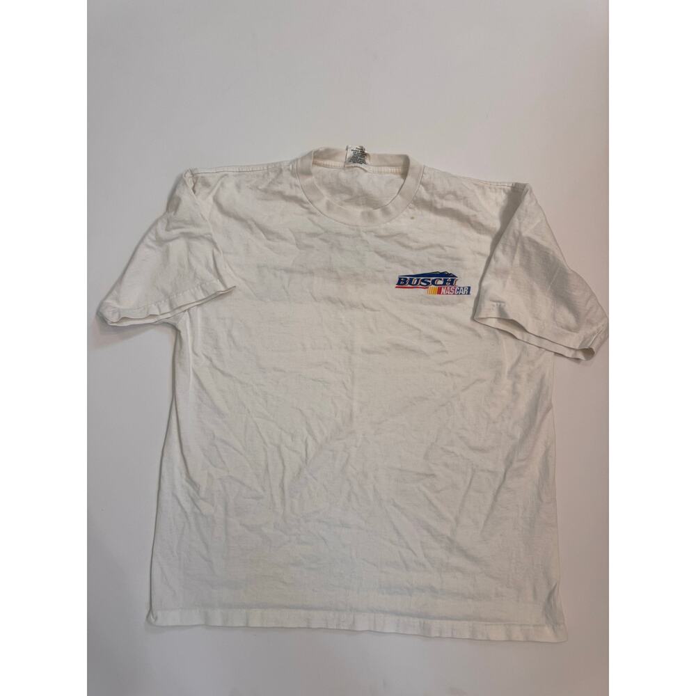Vintage 1996 Busch NASCAR Graphic T-Shirt Size XL 100% Cotton